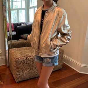 Vintage BLANKNYC faux metallic rose gold leather jacket.  Size S never worn